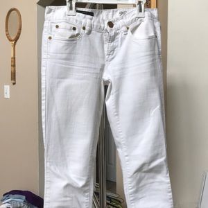 White jcrew toothpick jeans
